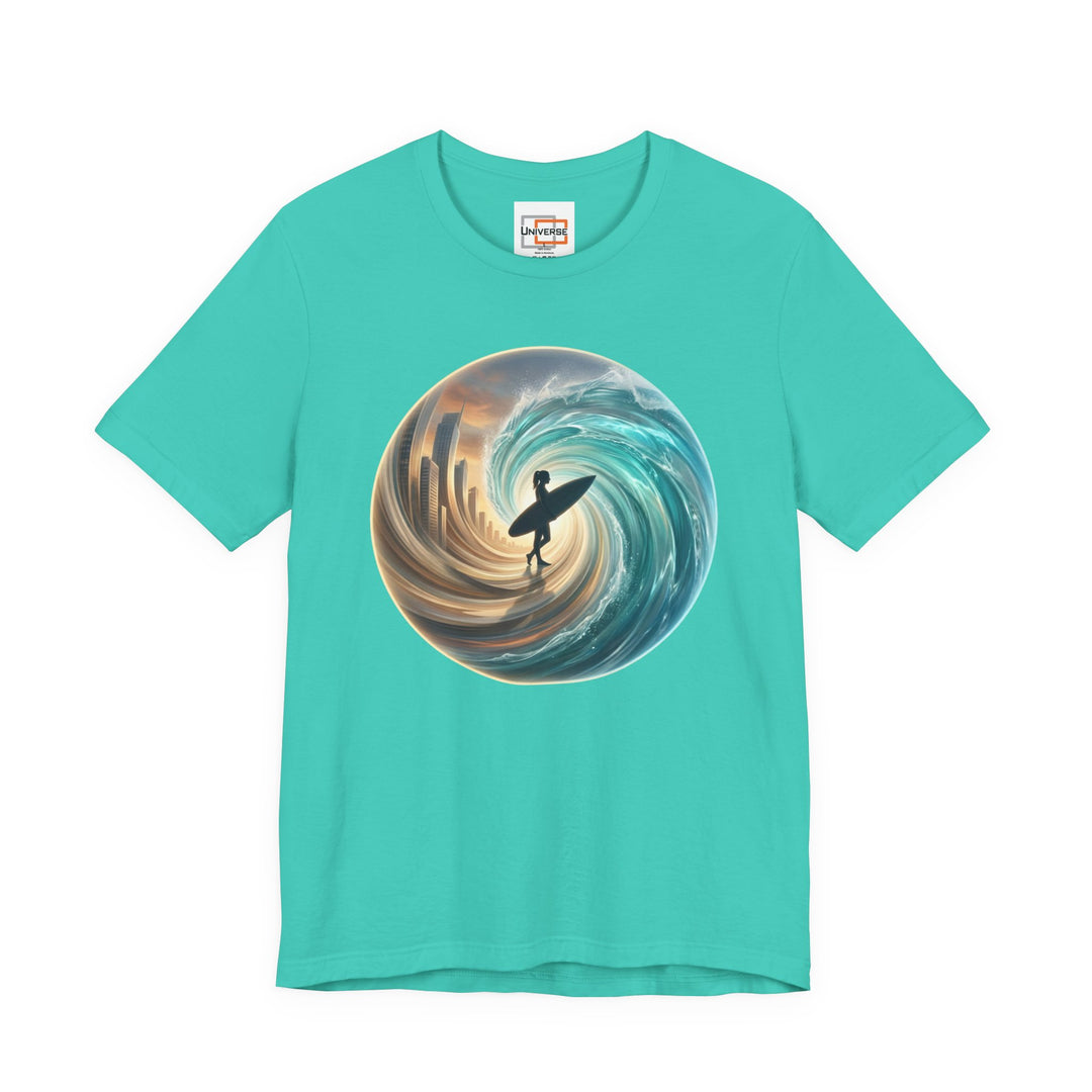 City Wave Surfer Vortex — Unisex Graphic Tee | Universe