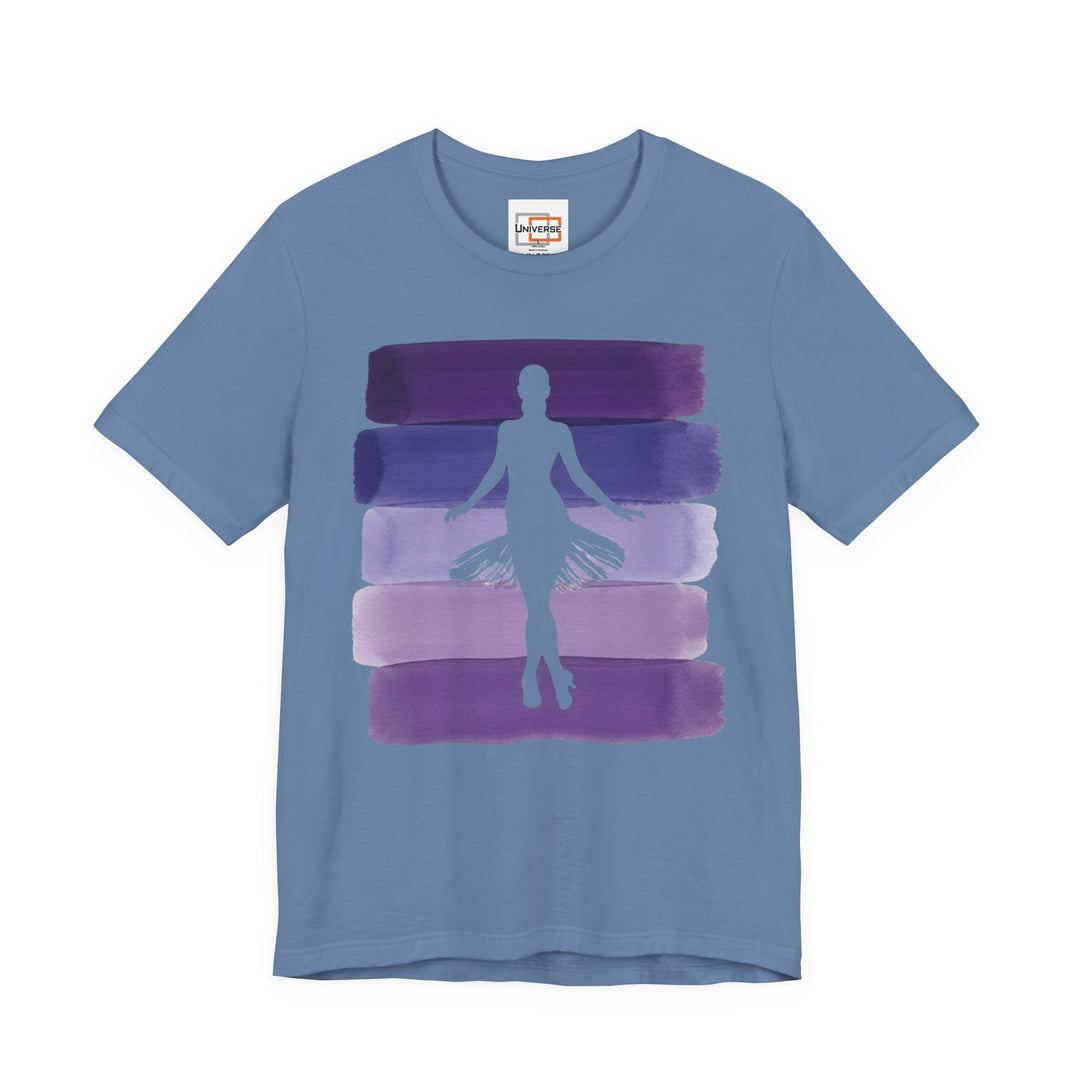 Vintage Ballerina Purple Stripes — Unisex Graphic Tee | Universe