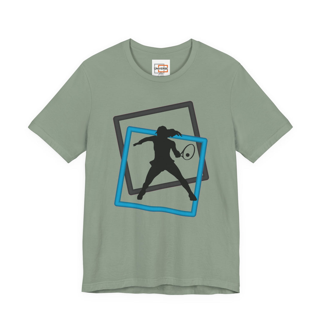 Minimal Tennis Woman Light— Unisex Graphic Tee | Universe