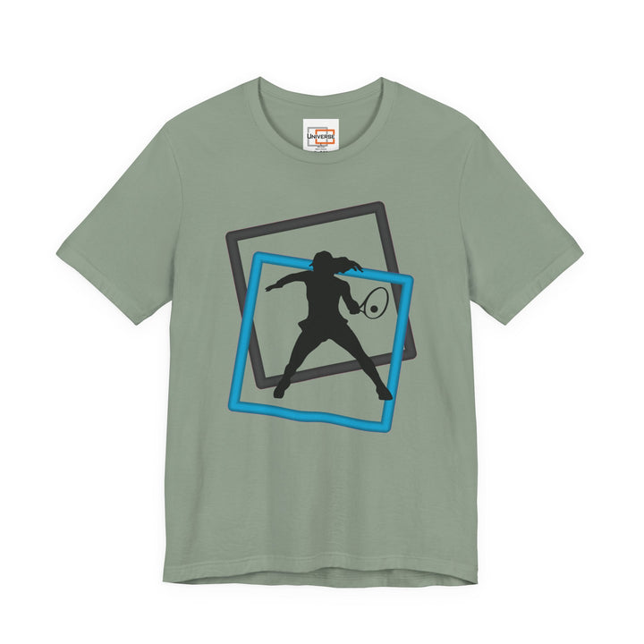 Minimal Tennis Woman Light— Unisex Graphic Tee | Universe