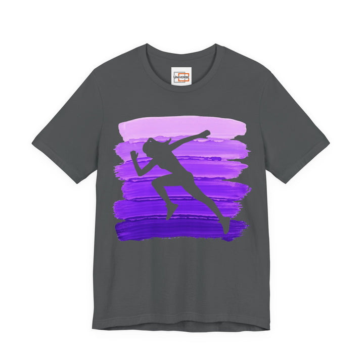 Vintage Sprint Purple Stripes — Unisex Graphic Tee | Universe