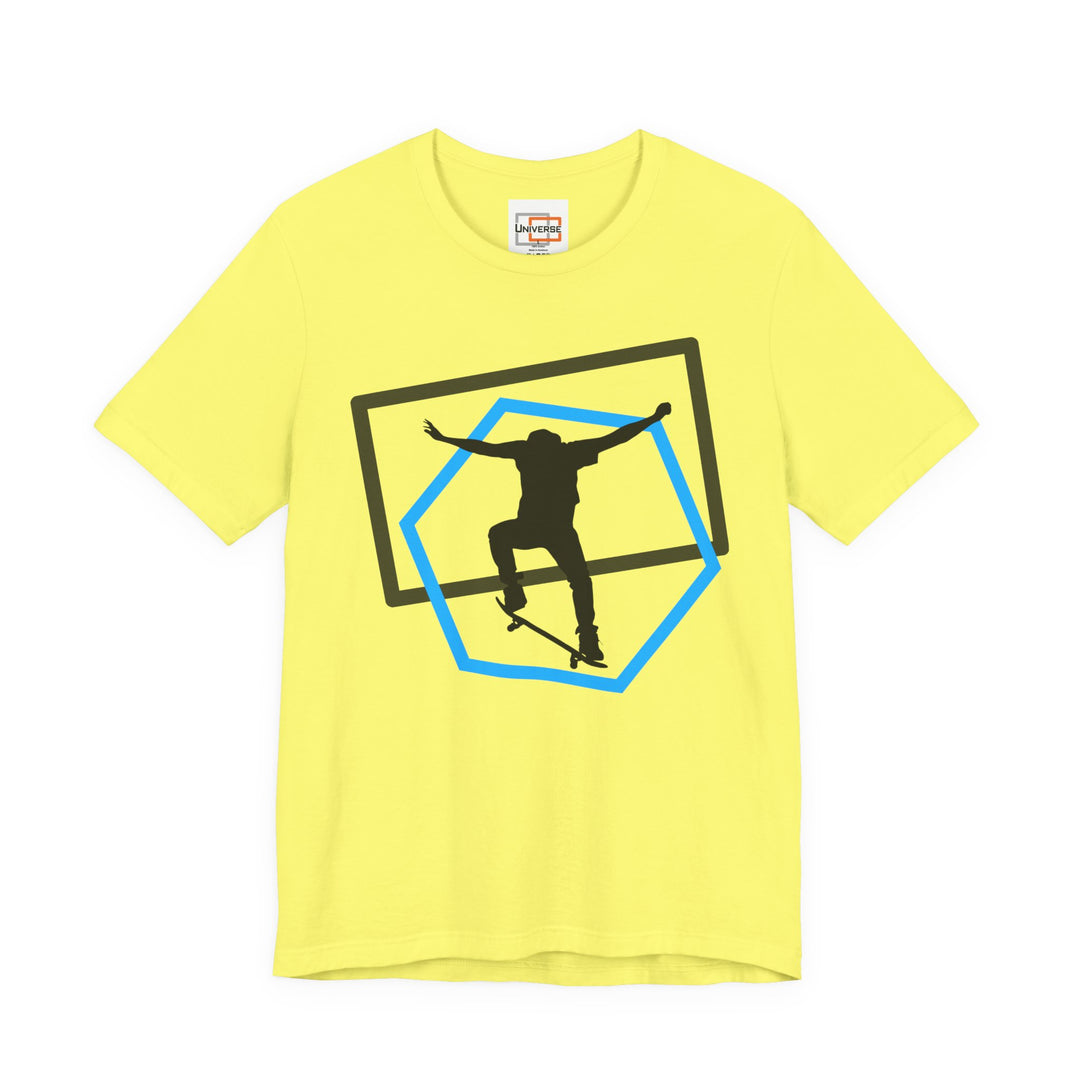 Minimal Skateboarder Ollie Light— Unisex Graphic Tee | Universe