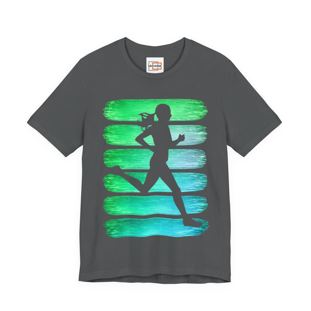 Vintage Runner Green Teal Stripes — Unisex Graphic Tee | Universe