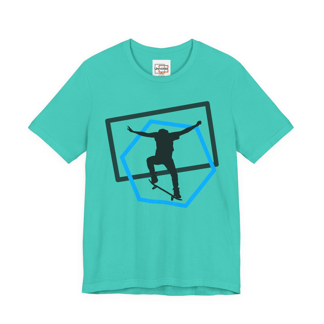 Minimal Skateboarder Ollie Light— Unisex Graphic Tee | Universe