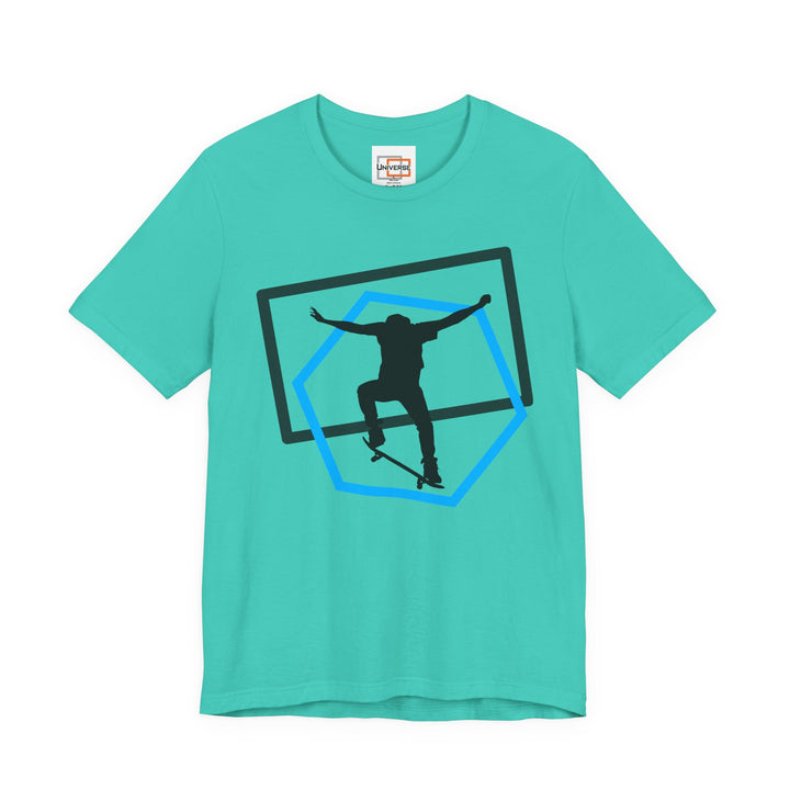 Minimal Skateboarder Ollie Light— Unisex Graphic Tee | Universe