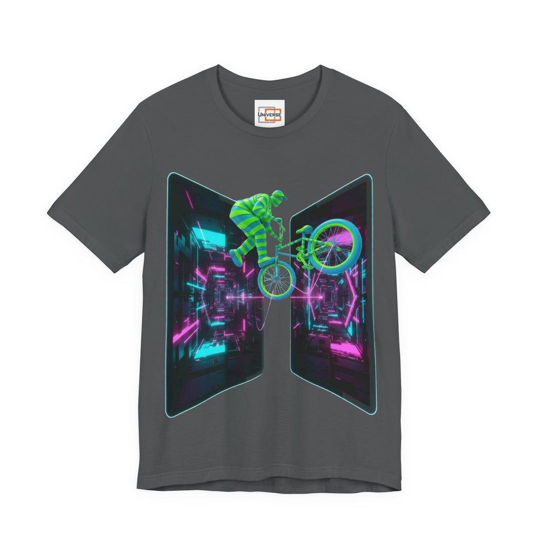 Neon BMX Cyber Z-Fold Portal— Unisex Graphic Tee | Universe