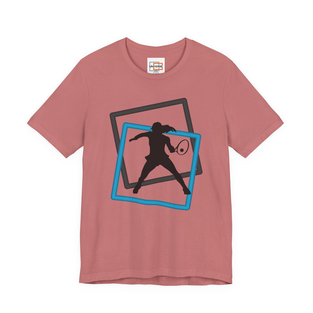 Minimal Tennis Woman Light— Unisex Graphic Tee | Universe