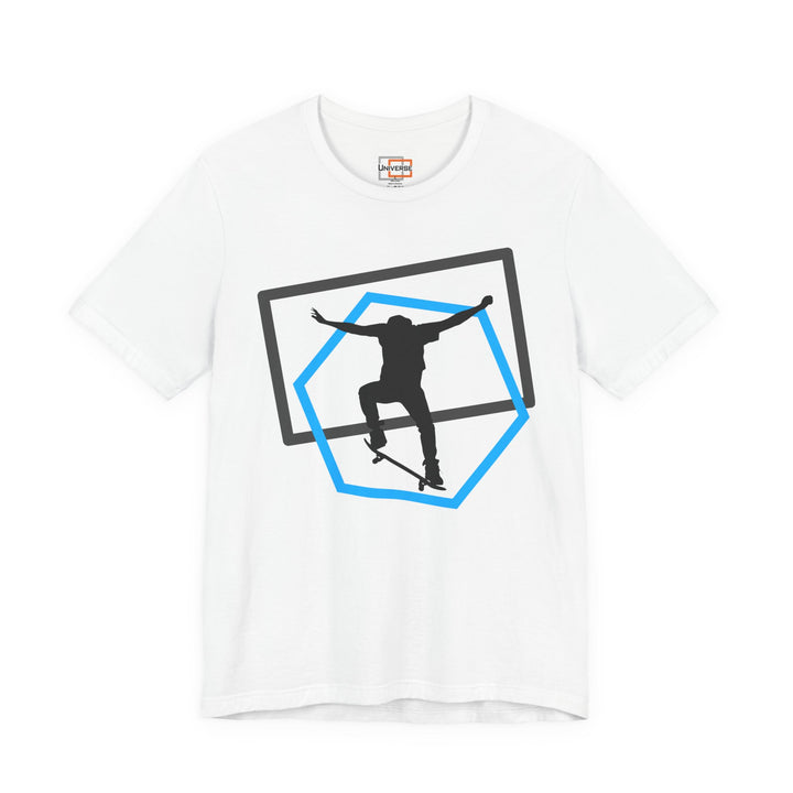 Minimal Skateboarder Ollie Light— Unisex Graphic Tee | Universe