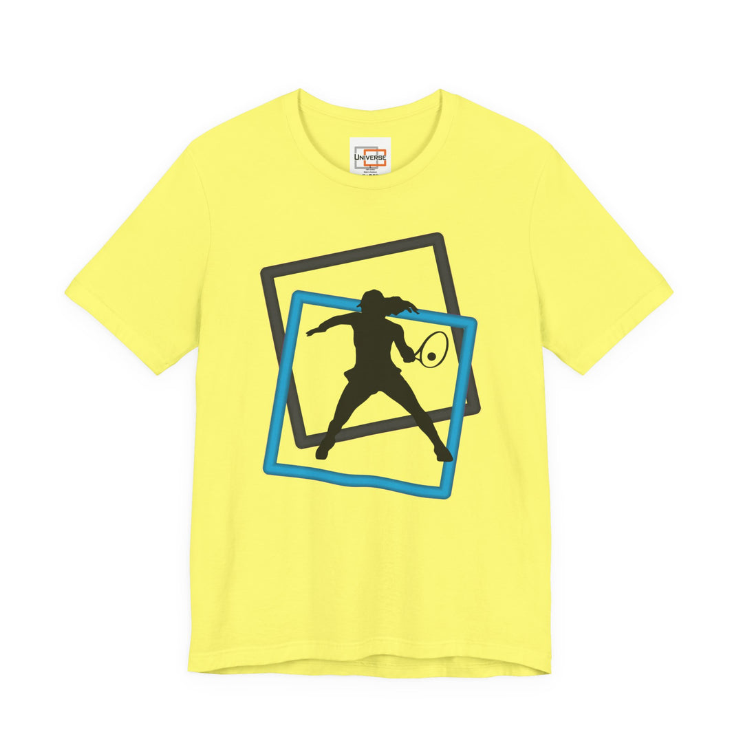 Minimal Tennis Woman Light— Unisex Graphic Tee | Universe