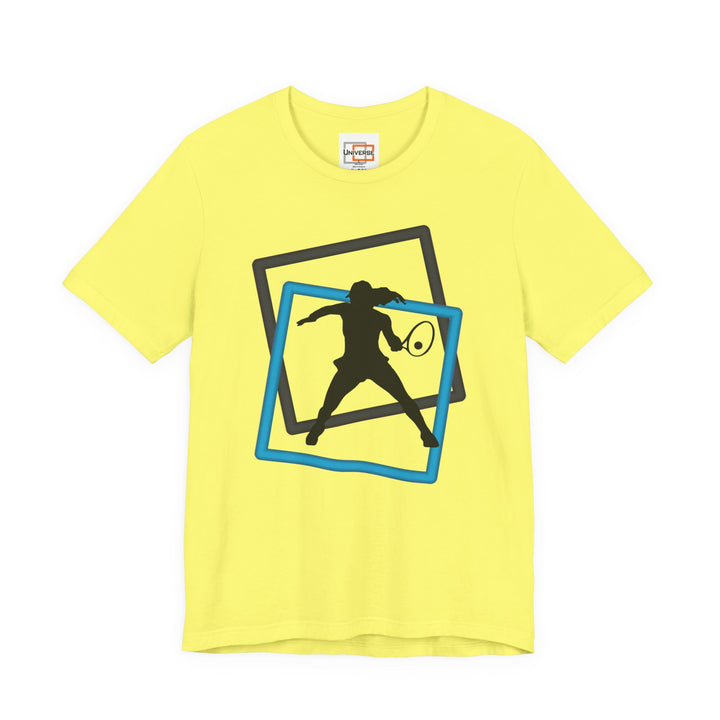 Minimal Tennis Woman Light— Unisex Graphic Tee | Universe