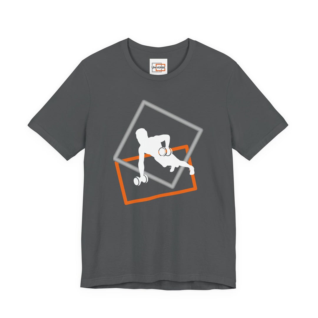 Minimal Dumbbell Row Dark — Unisex Graphic Tee | Universe