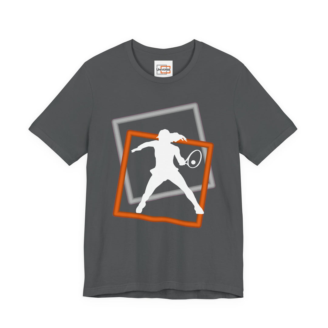Minimal Tennis Woman Dark — Unisex Graphic Tee | Universe