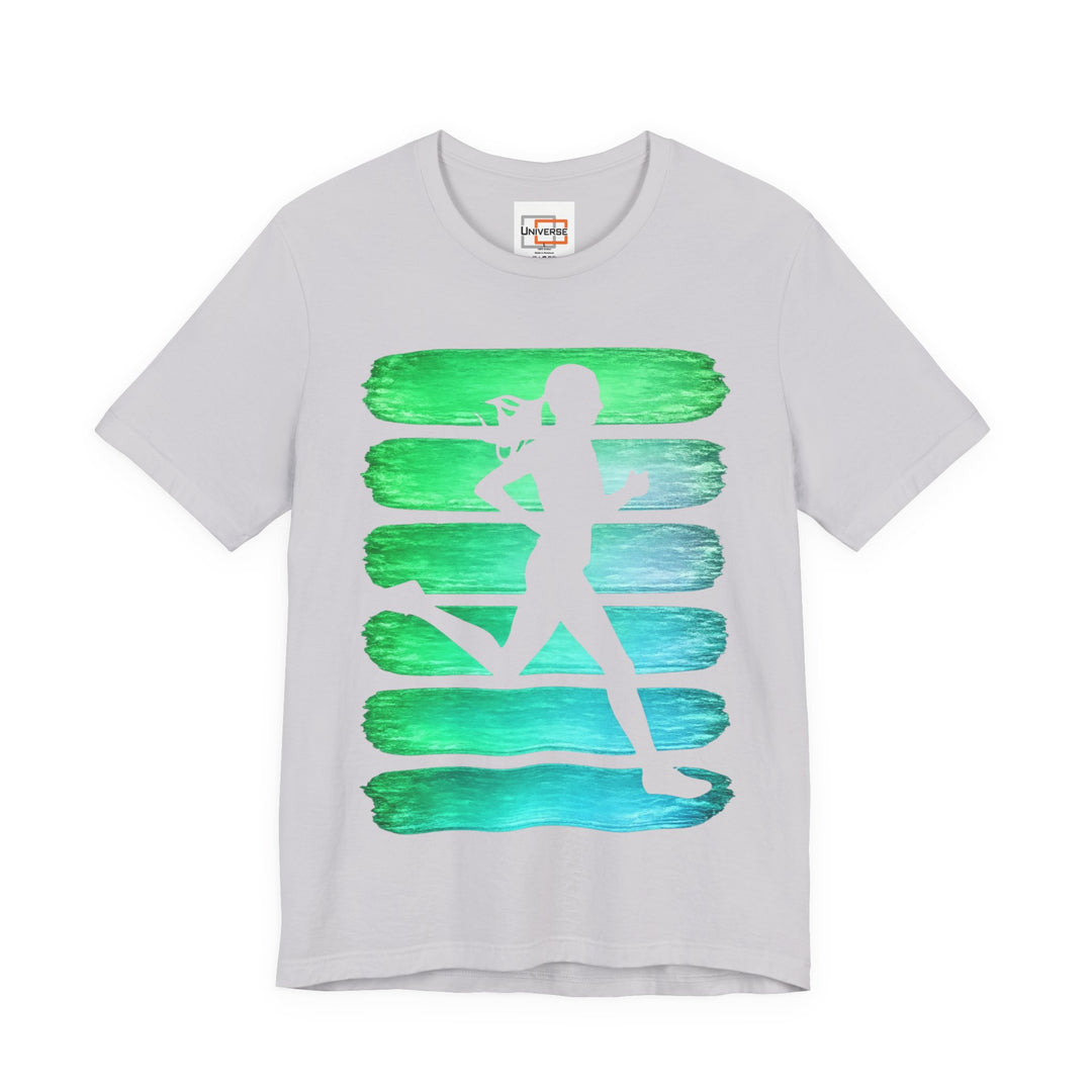 Vintage Runner Green Teal Stripes — Unisex Graphic Tee | Universe
