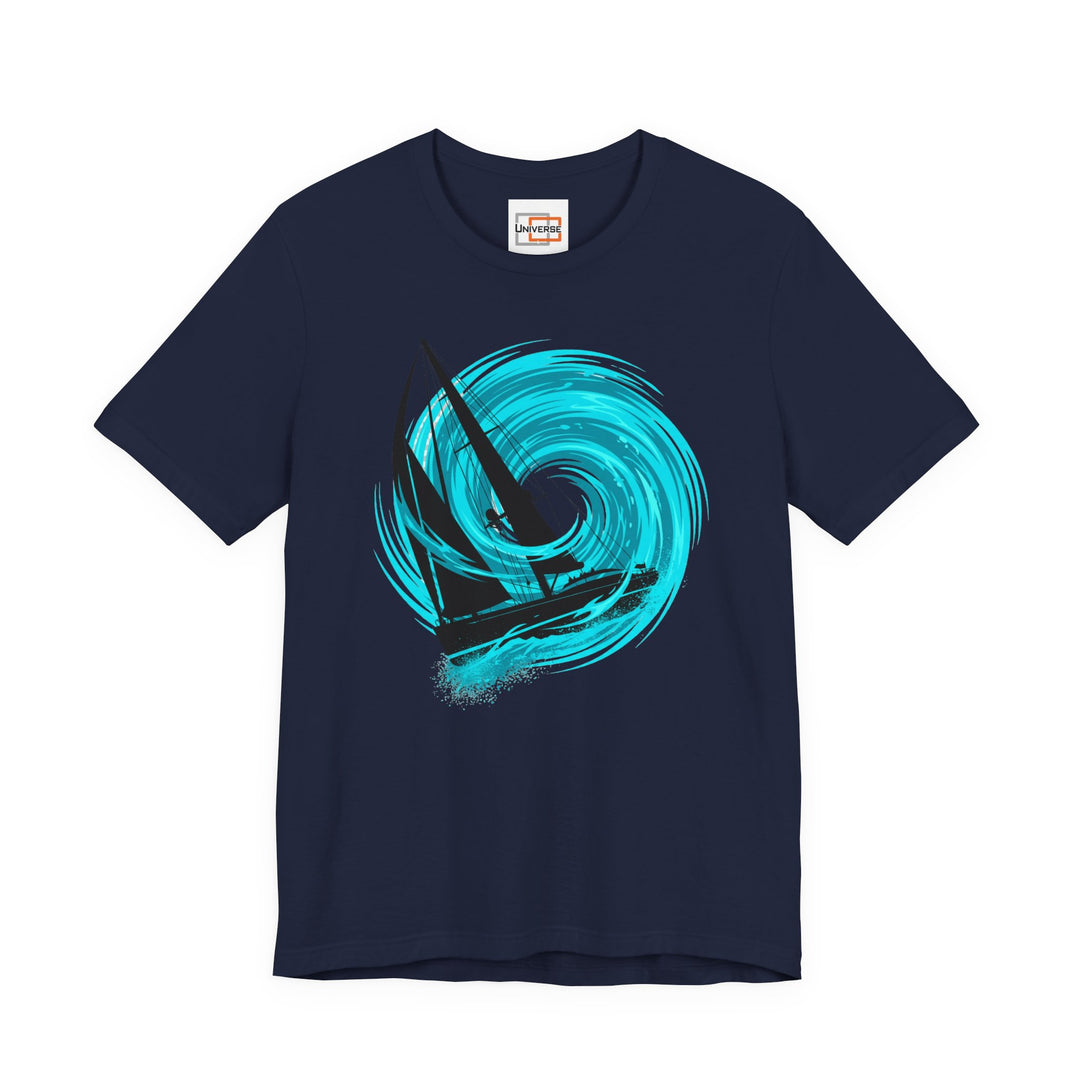 Neon Yacht Vortex — Unisex Graphic Tee | Universe