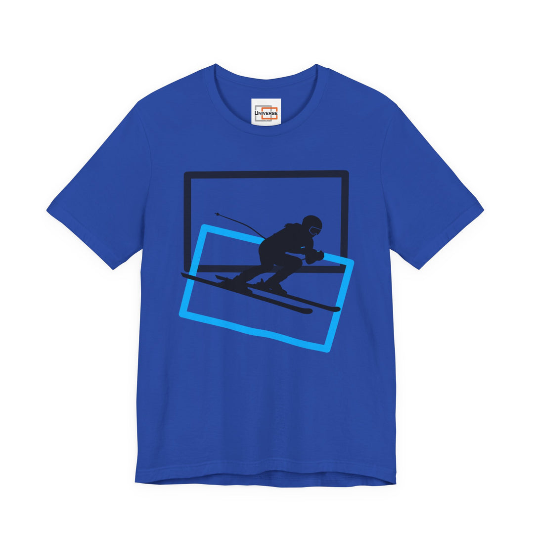 Minimal Downhill Skier Light— Unisex Graphic Tee | Universe