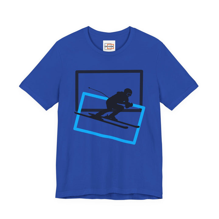 Minimal Downhill Skier Light— Unisex Graphic Tee | Universe