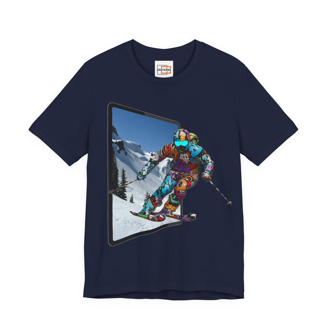 Graffiti Skier Portal — Unisex Graphic Tee | Universe