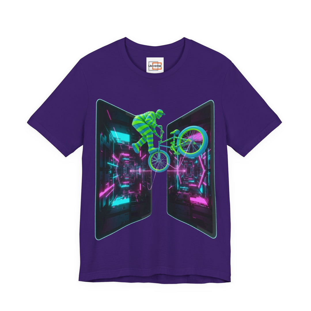 Neon BMX Cyber Z-Fold Portal— Unisex Graphic Tee | Universe