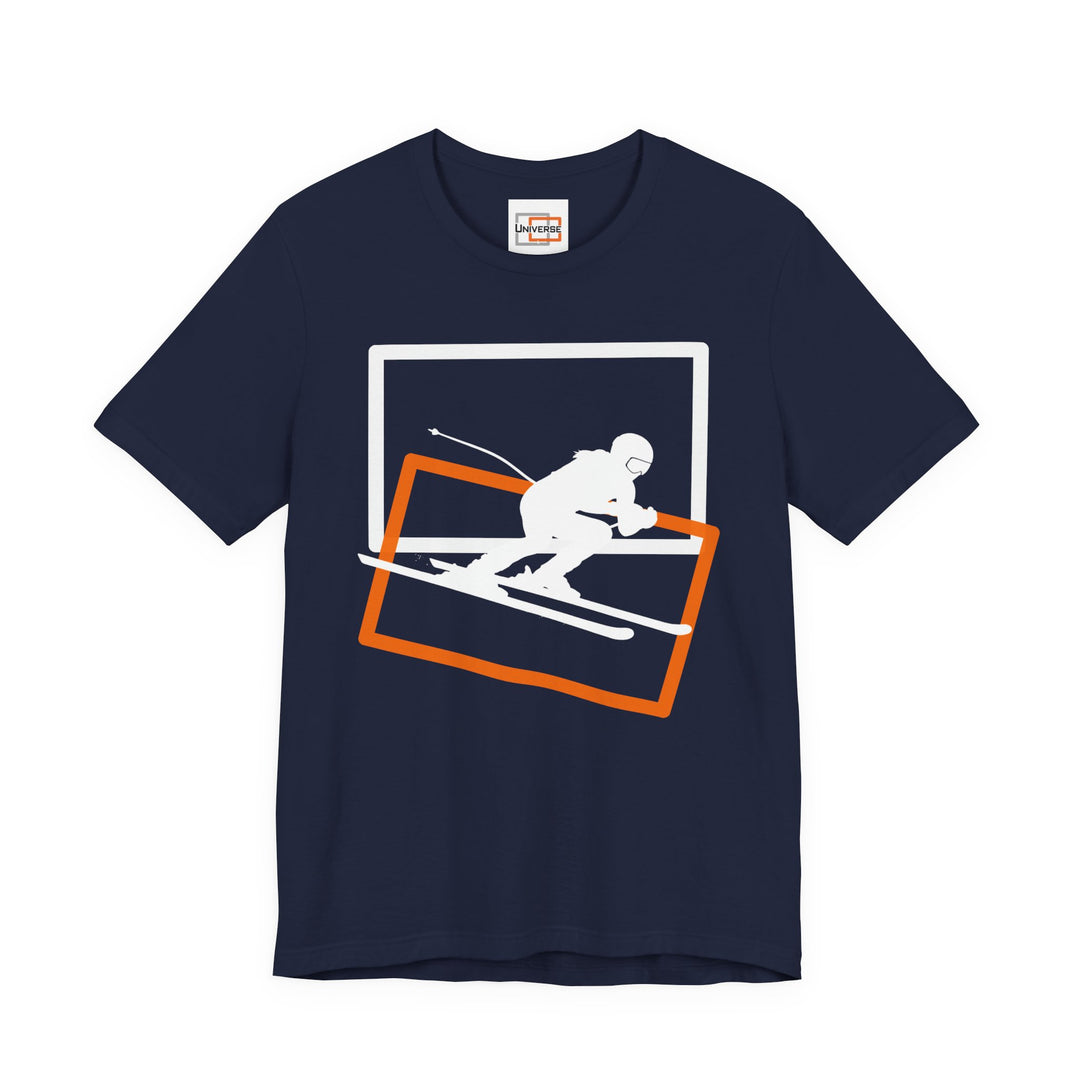 Minimal Speed Skier Dark — Unisex Graphic Tee | Universe