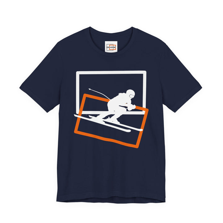 Minimal Speed Skier Dark — Unisex Graphic Tee | Universe