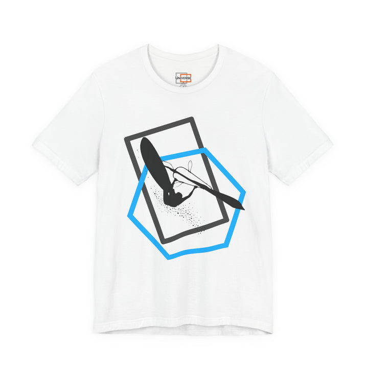Minimal Windsurfer Off The Lip Light — Unisex Graphic Tee | Universe