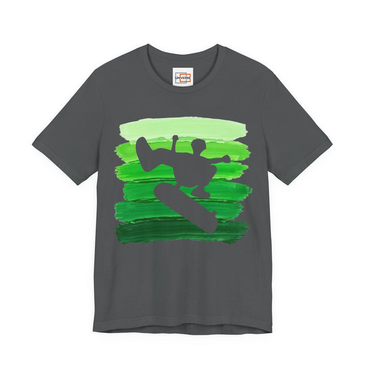Vintage Skateboarder Green Stripes — Unisex Graphic Tee | Universe