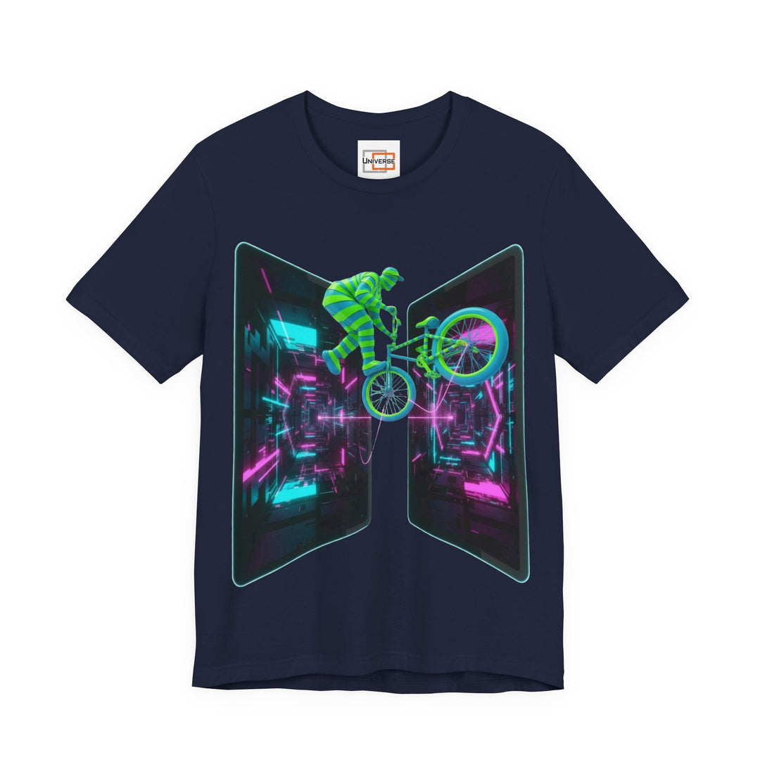 Neon BMX Cyber Z-Fold Portal— Unisex Graphic Tee | Universe