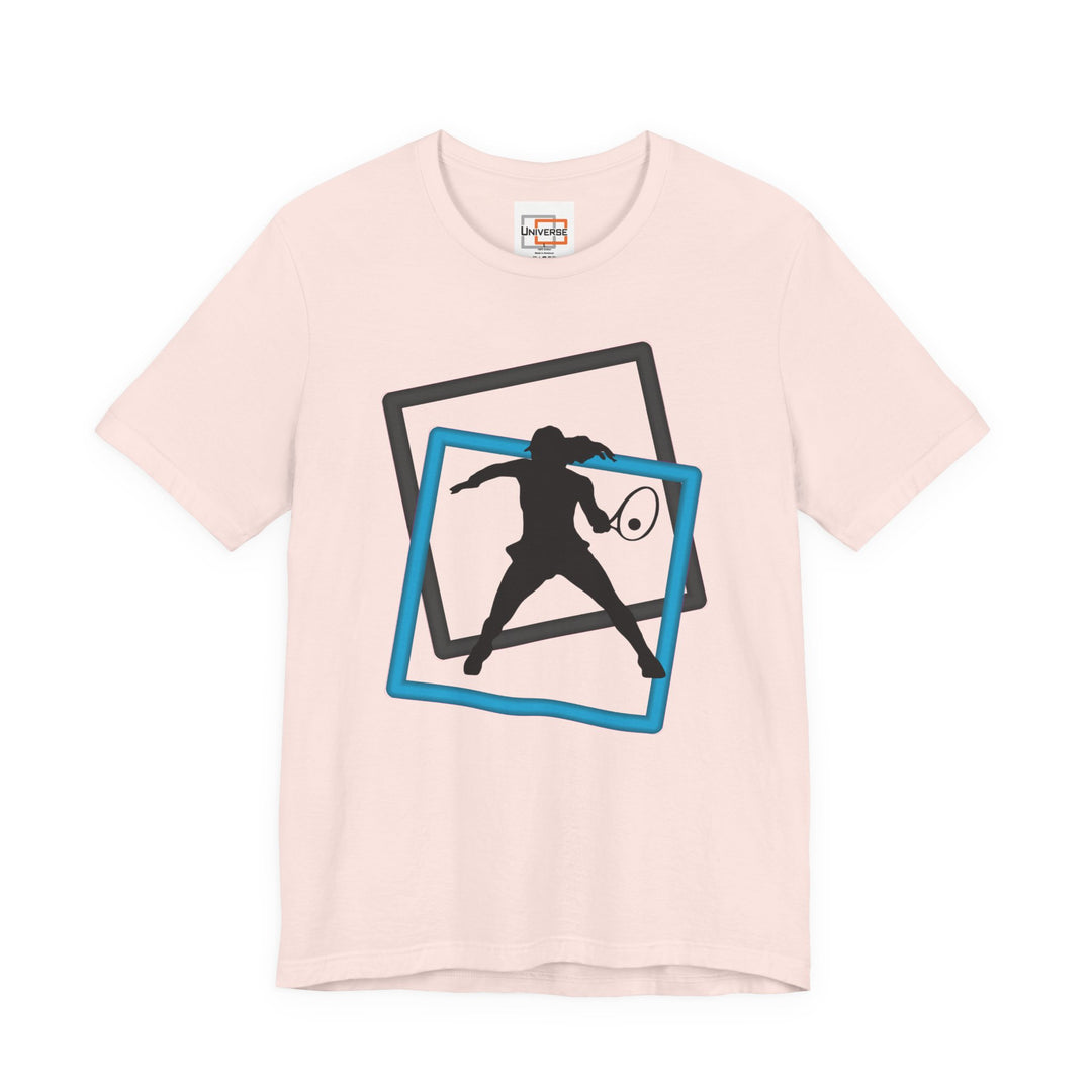 Minimal Tennis Woman Light— Unisex Graphic Tee | Universe