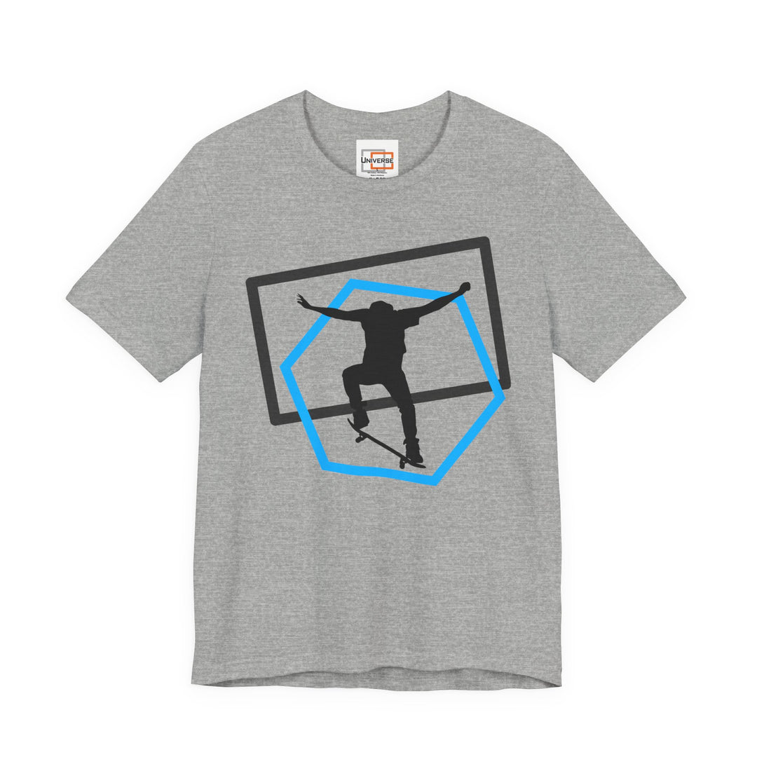 Minimal Skateboarder Ollie Light— Unisex Graphic Tee | Universe