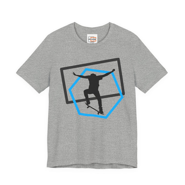 Minimal Skateboarder Ollie Light— Unisex Graphic Tee | Universe