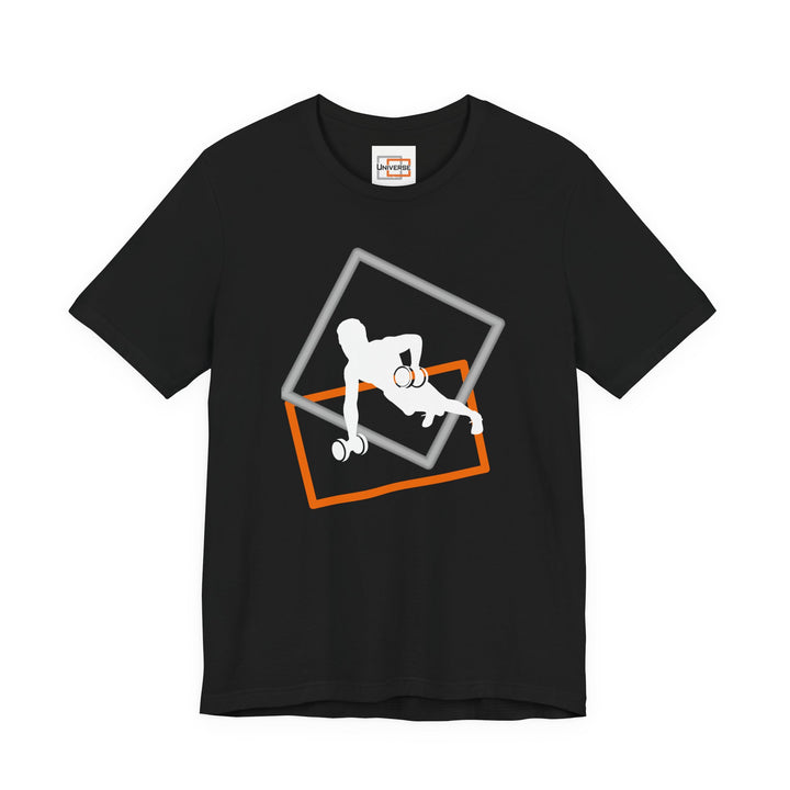 Minimal Dumbbell Row Dark — Unisex Graphic Tee | Universe