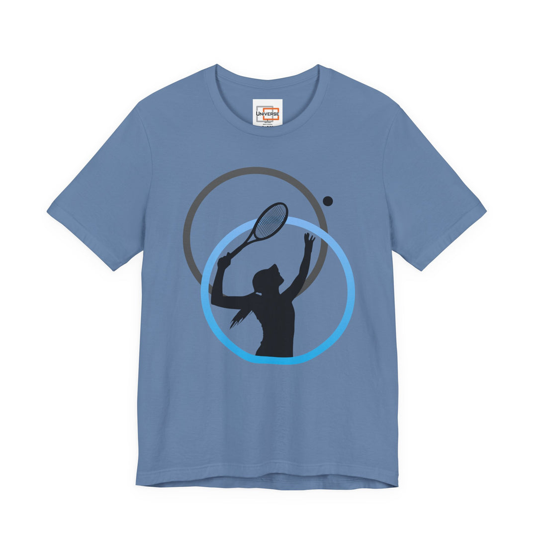 Minimal Tennis Woman Light— Unisex Graphic Tee | Universe
