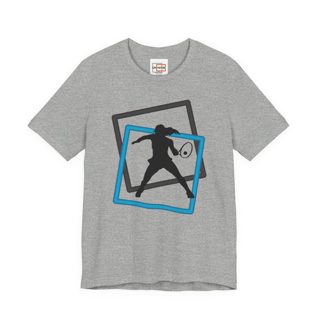 Minimal Tennis Woman Light— Unisex Graphic Tee | Universe