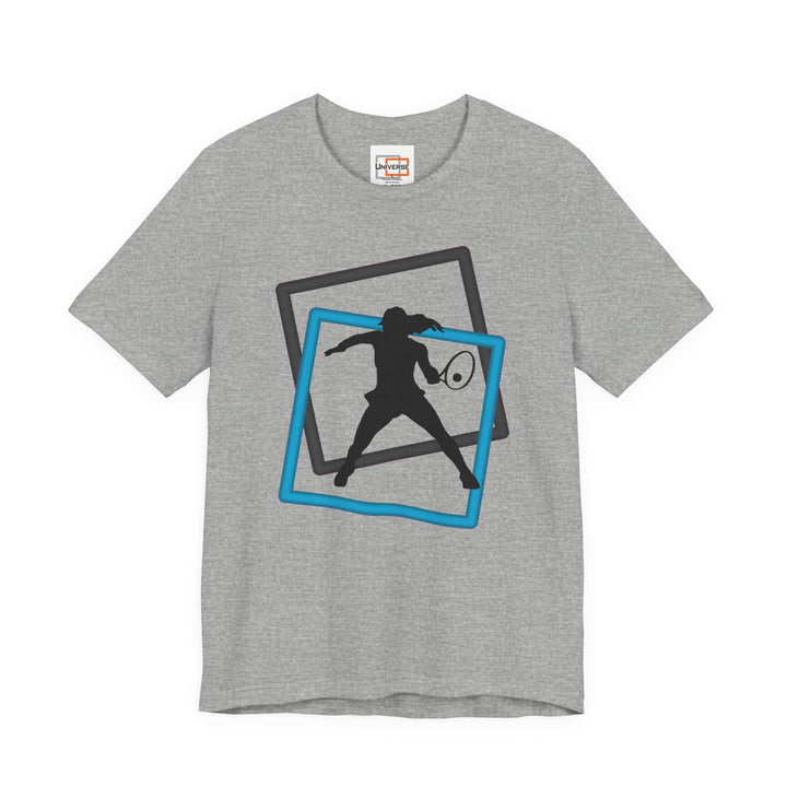 Minimal Tennis Woman Light— Unisex Graphic Tee | Universe