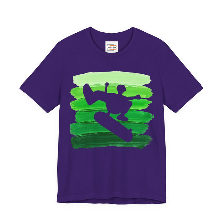 Vintage Skateboarder Green Stripes — Unisex Graphic Tee | Universe