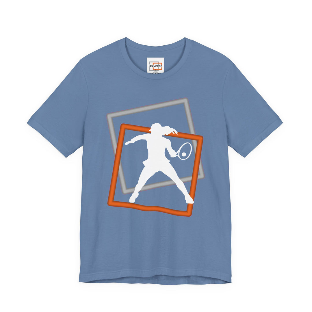 Minimal Tennis Woman Dark — Unisex Graphic Tee | Universe