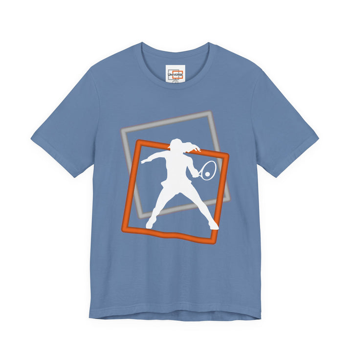 Minimal Tennis Woman Dark — Unisex Graphic Tee | Universe