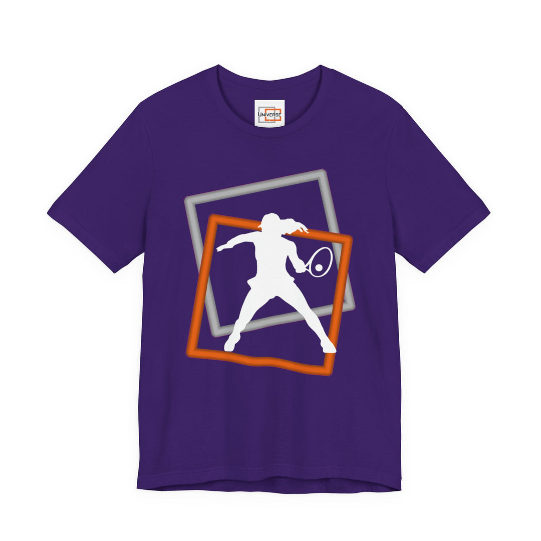 Minimal Tennis Woman Dark — Unisex Graphic Tee | Universe