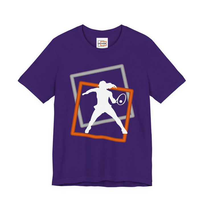Minimal Tennis Woman Dark — Unisex Graphic Tee | Universe