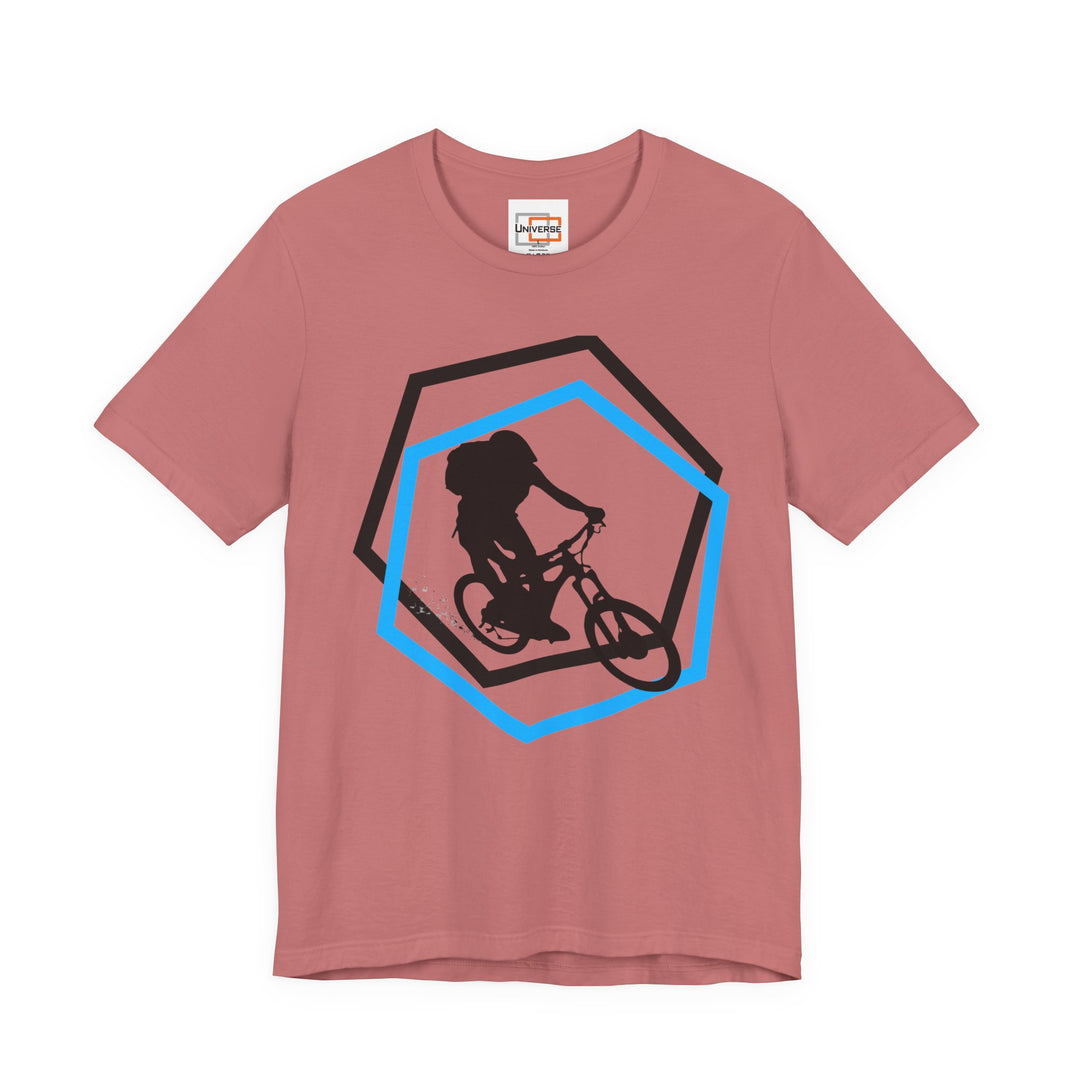Minimal Mountain Biker Light — Unisex Graphic Tee | Universe