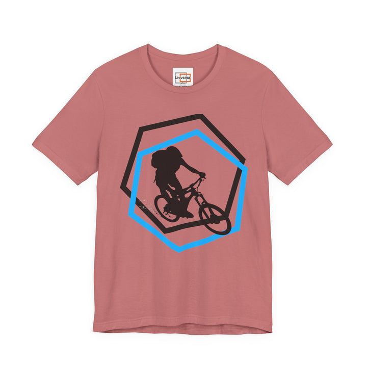 Minimal Mountain Biker Light — Unisex Graphic Tee | Universe