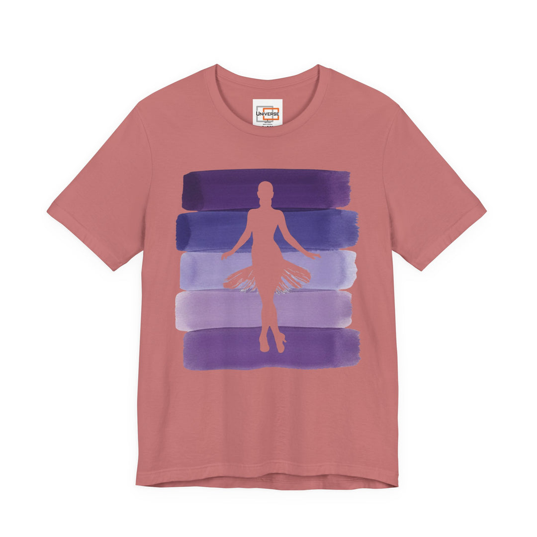 Vintage Ballerina Purple Stripes — Unisex Graphic Tee | Universe