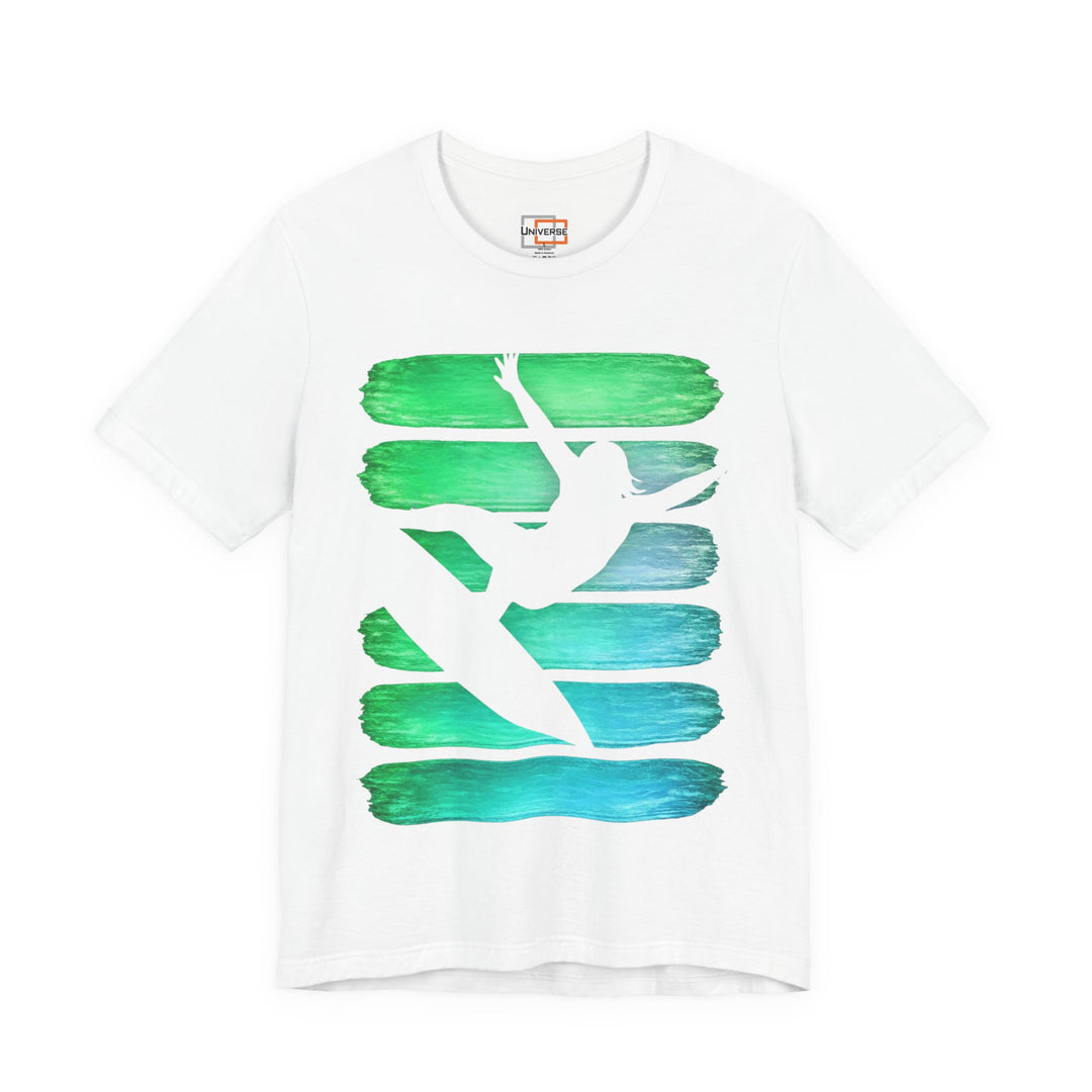 Vintage Surfer Girl Stripes — Unisex Graphic Tee | Universe