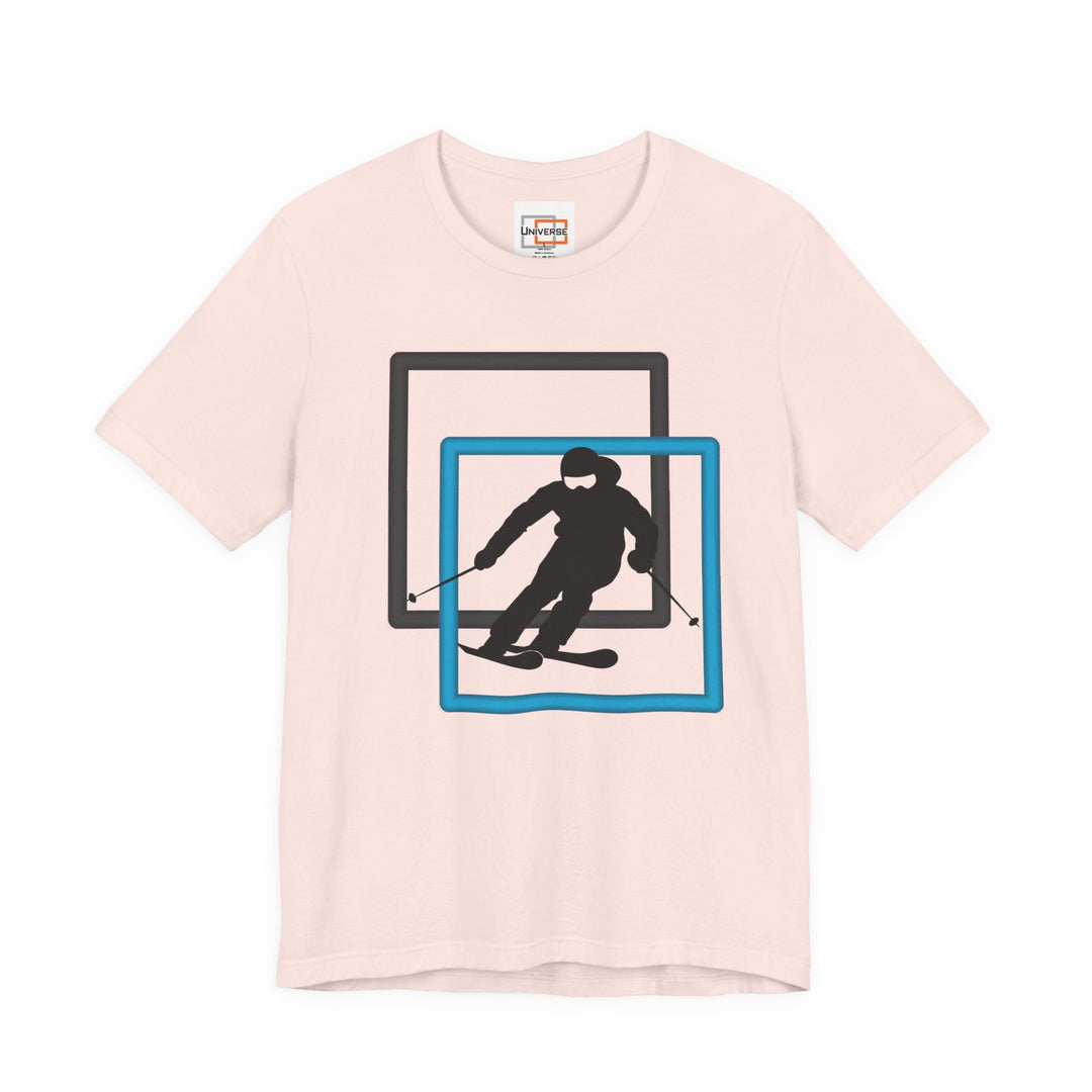 Minimal Downhill Skier Light— Unisex Graphic Tee | Universe