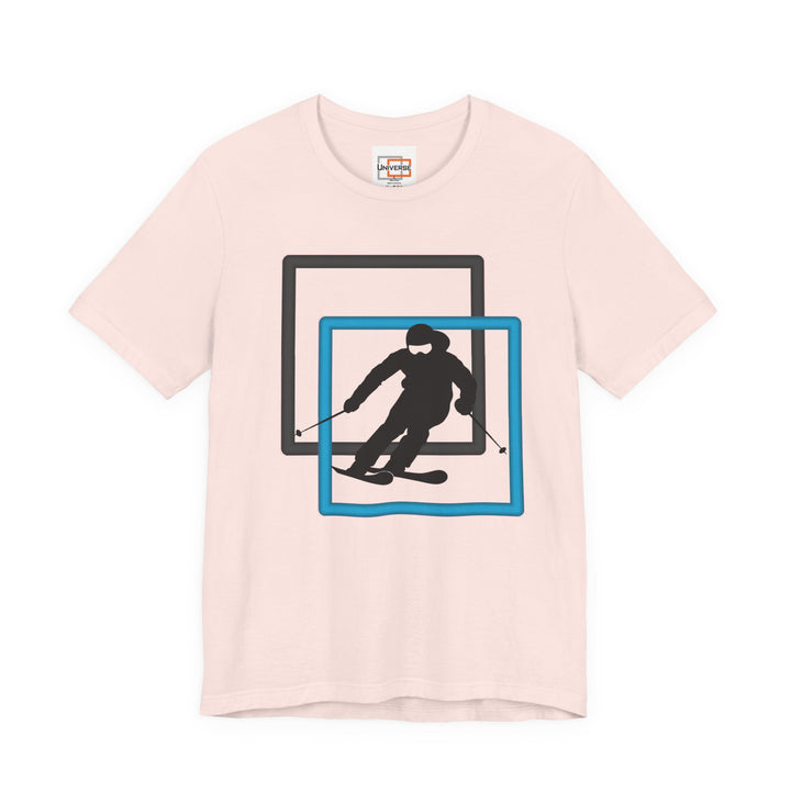Minimal Downhill Skier Light— Unisex Graphic Tee | Universe