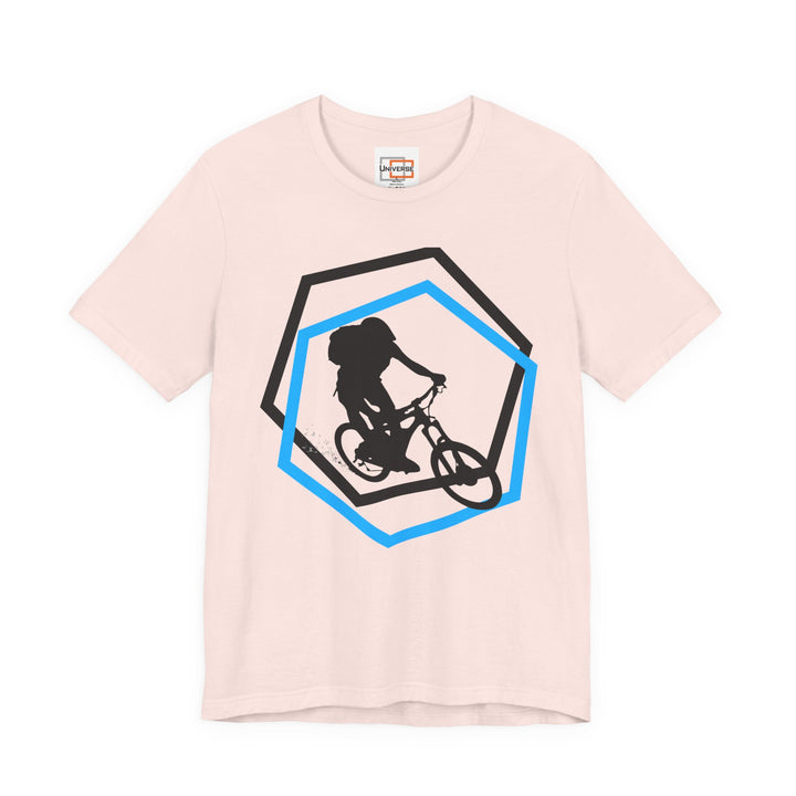 Minimal Mountain Biker Light — Unisex Graphic Tee | Universe