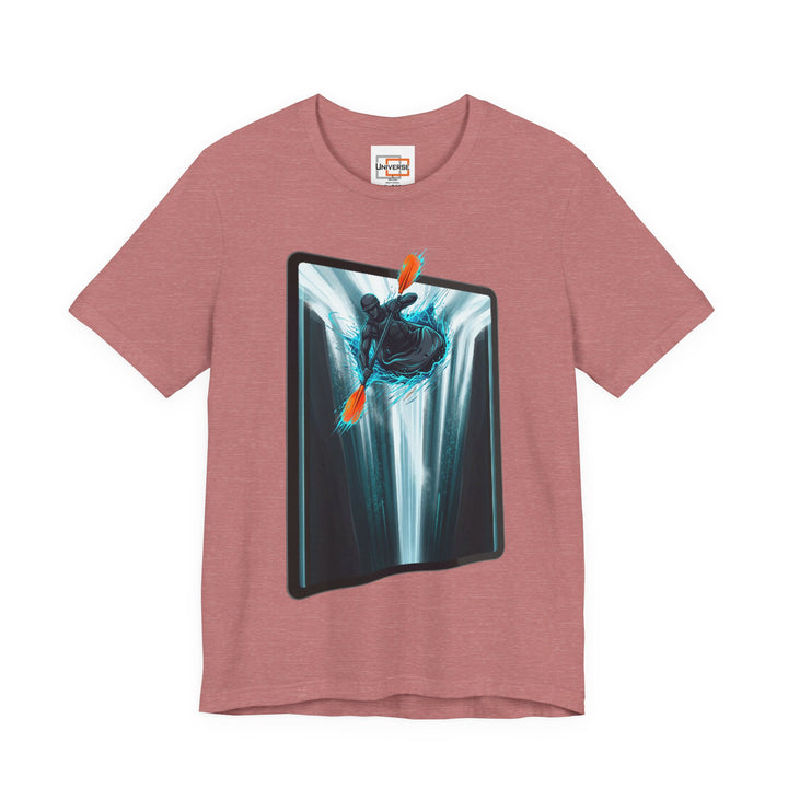 Kayak Waterfall Portal — Unisex Graphic Tee | Universe