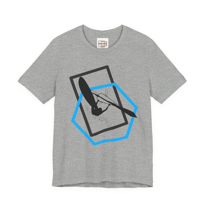 Minimal Windsurfer Off The Lip Light — Unisex Graphic Tee | Universe