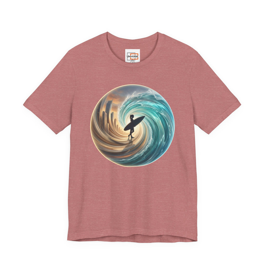 City Wave Surfer Vortex — Unisex Graphic Tee | Universe