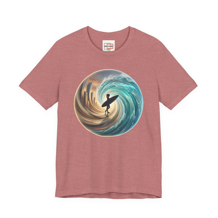 City Wave Surfer Vortex — Unisex Graphic Tee | Universe